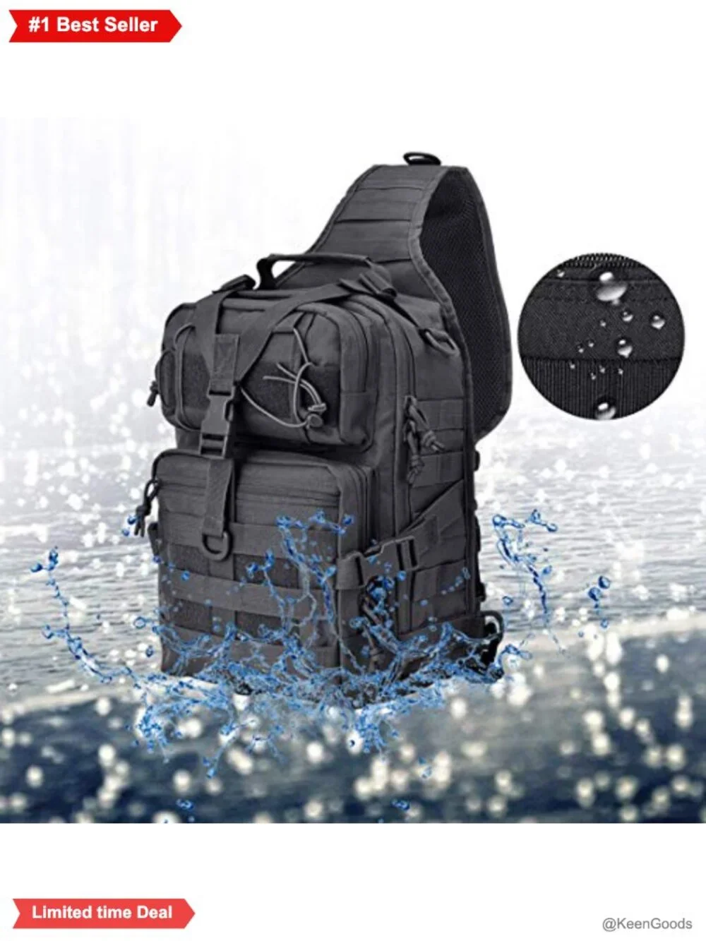 Tactical Sling Bag Nylon Waterproof Crossbody Backpack